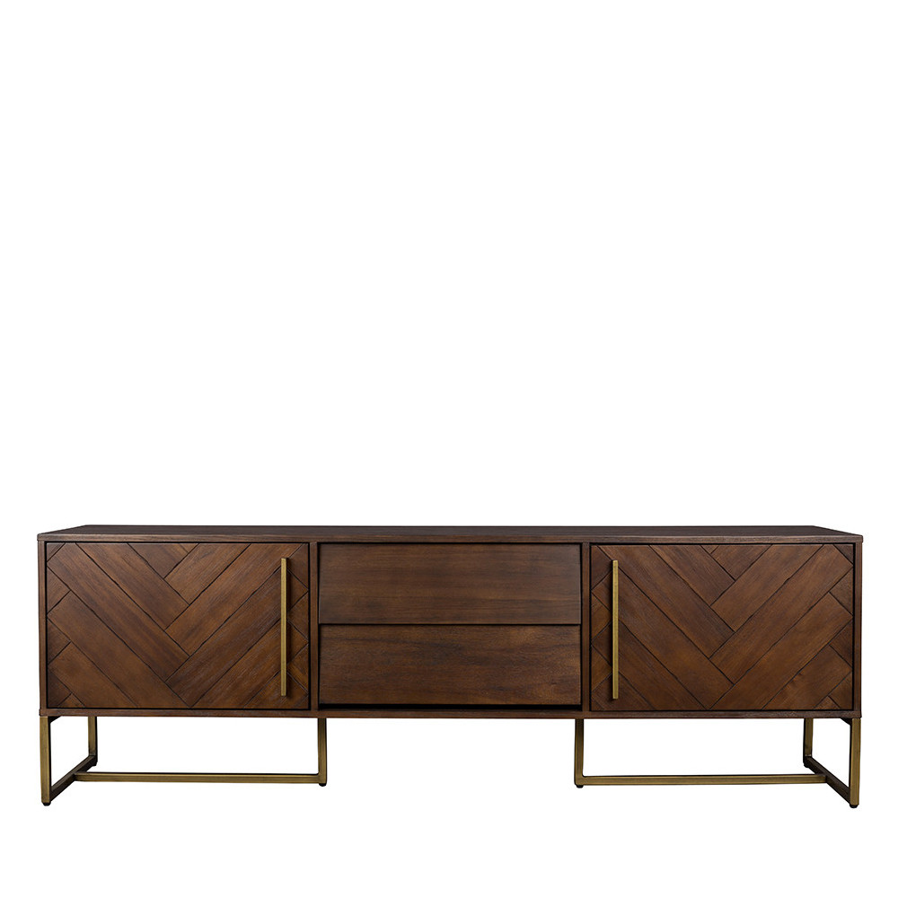 Buffet design en laiton et bois H60cm - Class, DUTCHBONE