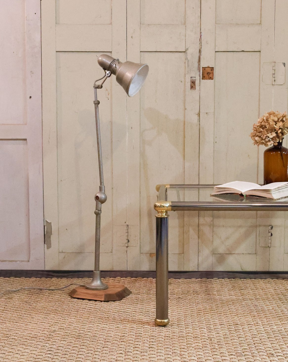 Lampadaire en métal ajustable Julien N°328 - Bon état, DEBONGOUT