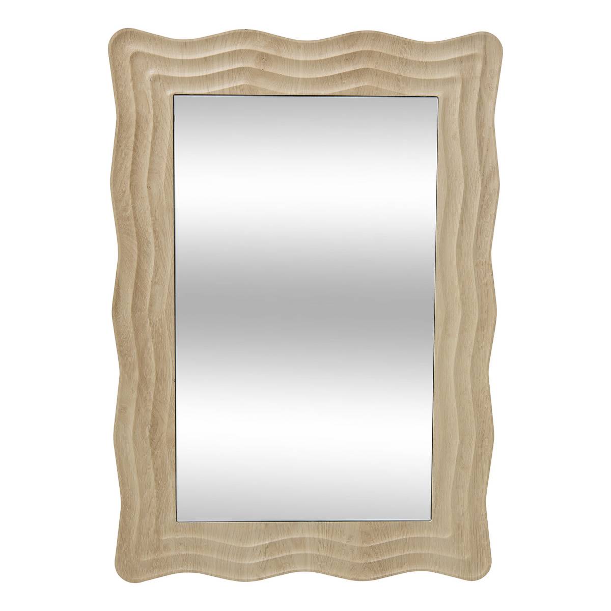 Miroir mural rectangulaire cadre bois vague CHARLIE, ATMOSPHERA