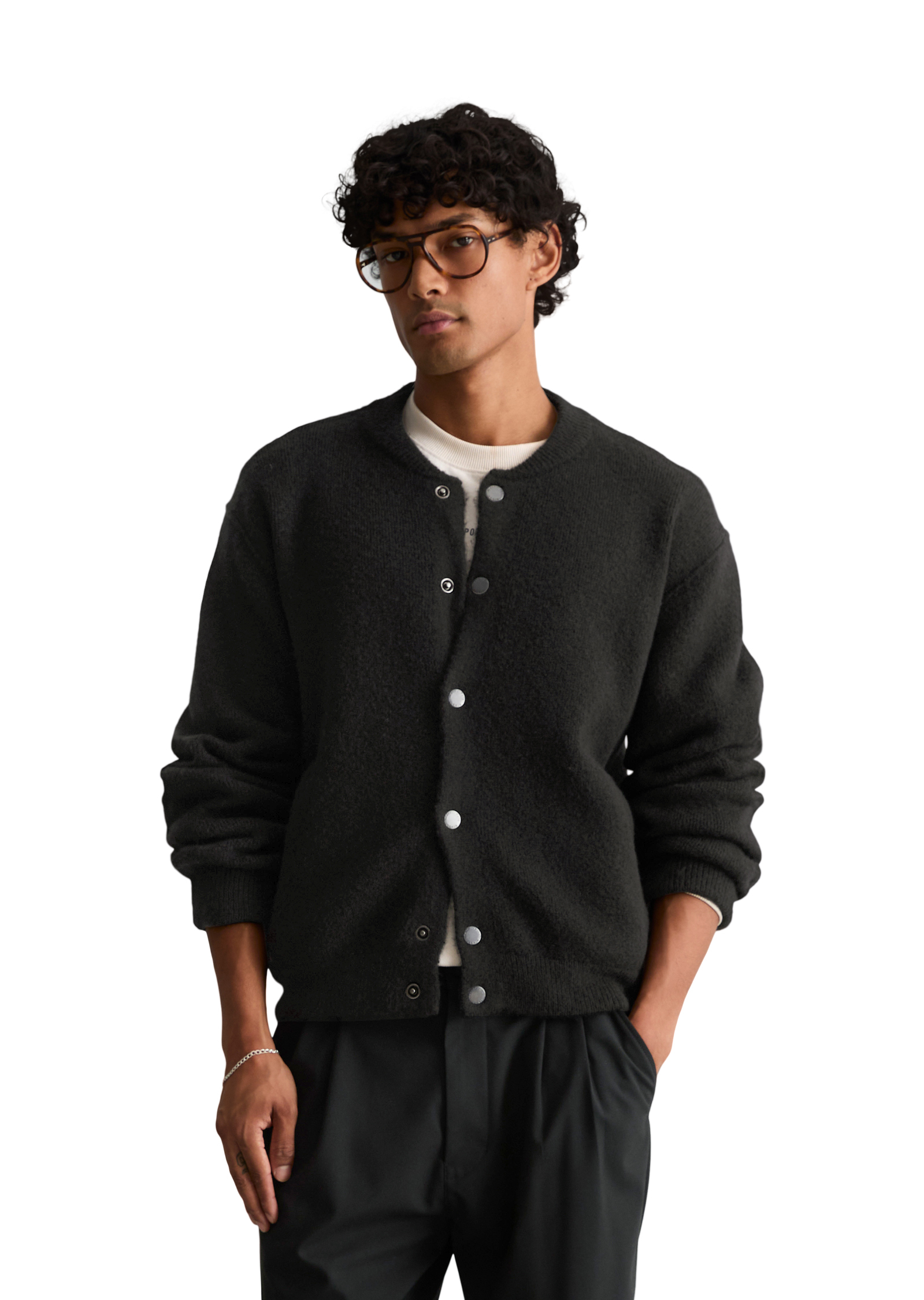 Cardigan décontracté en mélange de laine vierge douce, MARC O’POLO DENIM