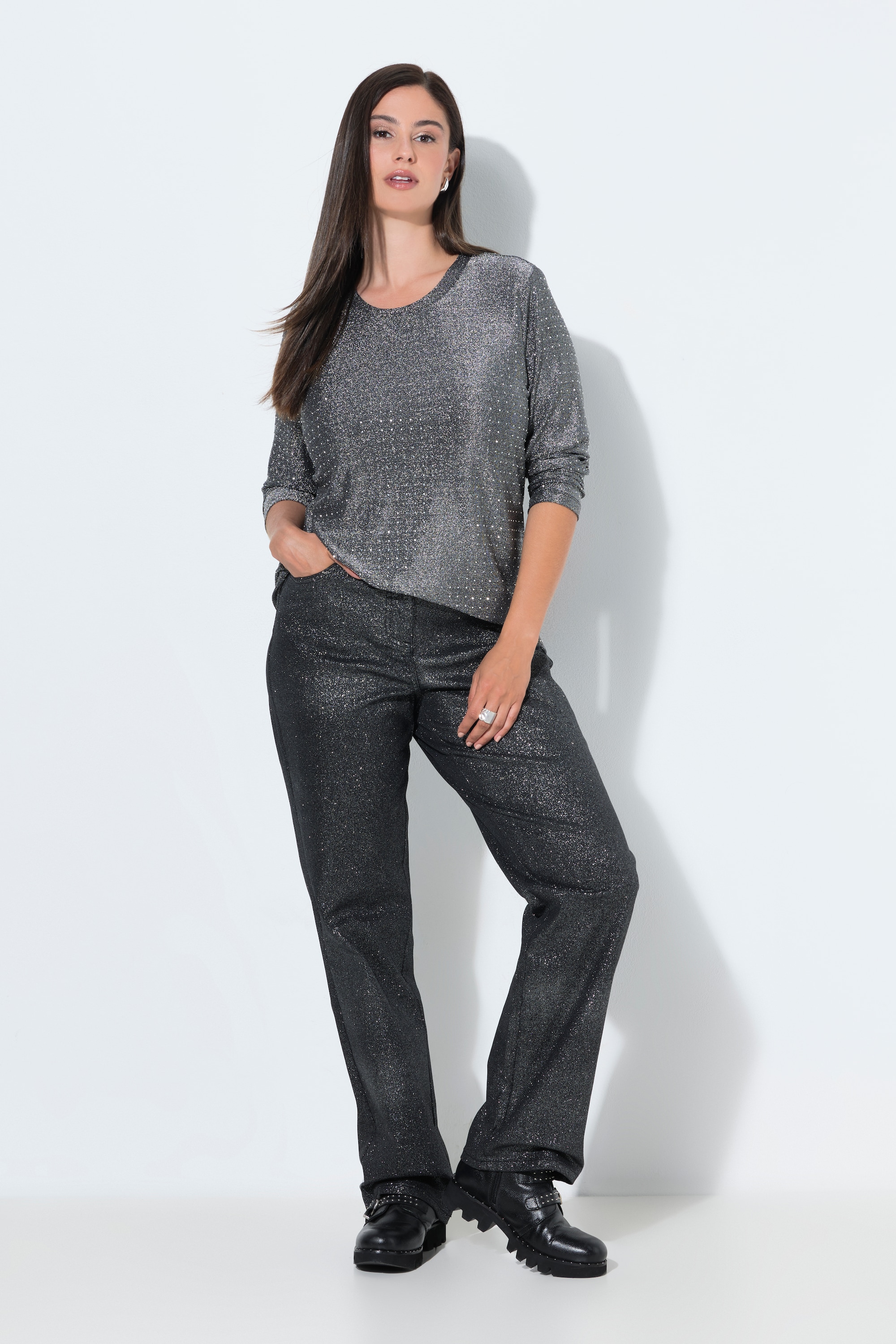 Pantalon scintillant Mandy, jambe large, ULLA POPKEN