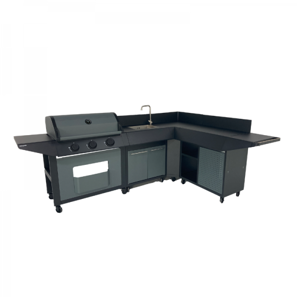 Barbecue Gaz cuisine d'angle, BURN 80, COOK IN GARDEN