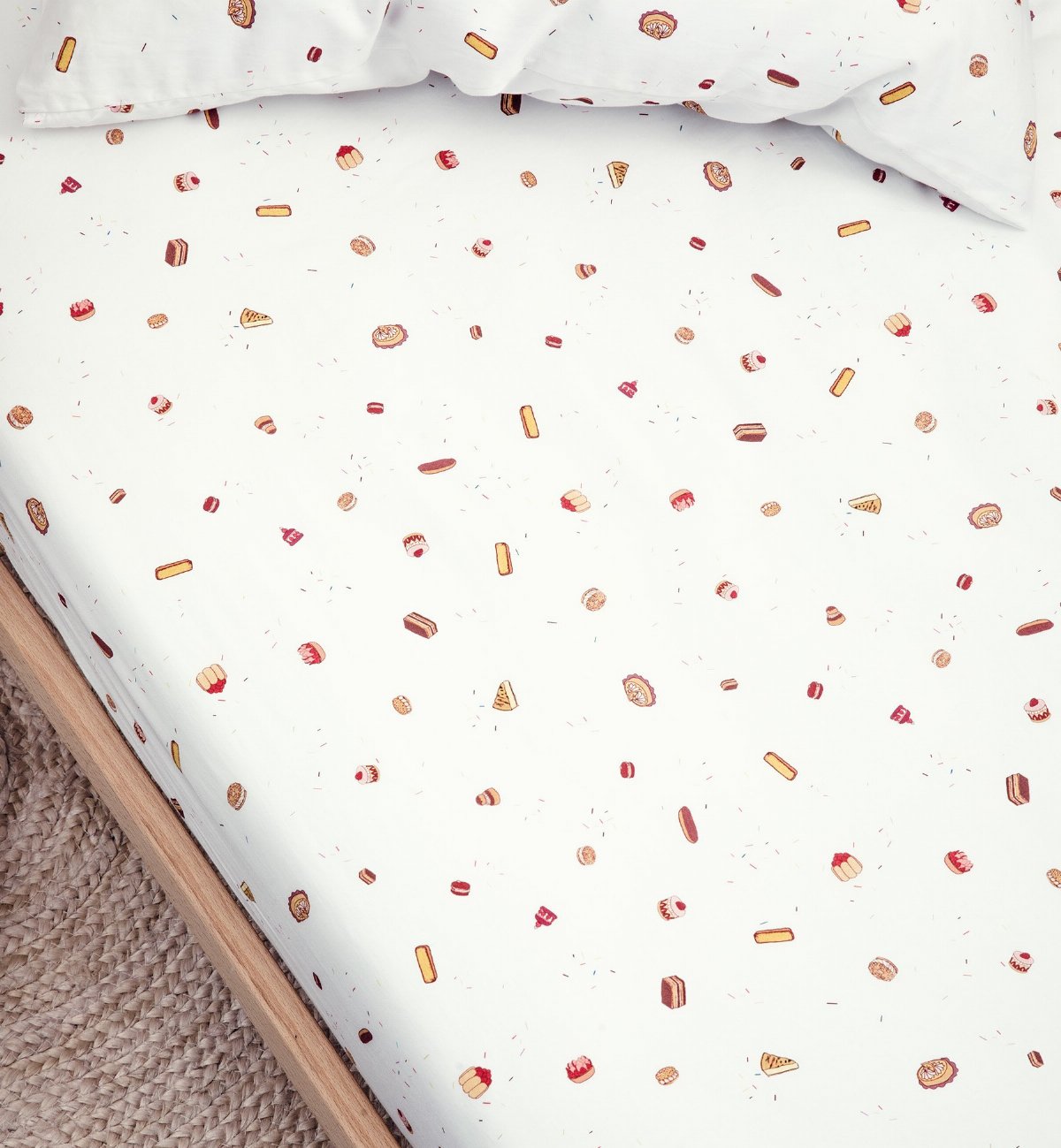 Drap housse lit bébé en coton bio, GOURMANDISES, KADOLIS