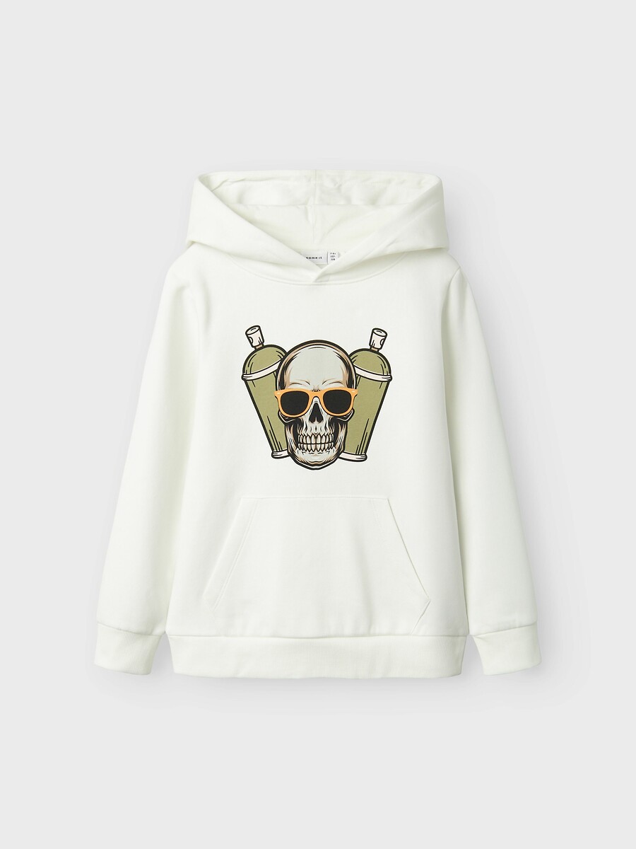 Hoodie met doodshoofdprint