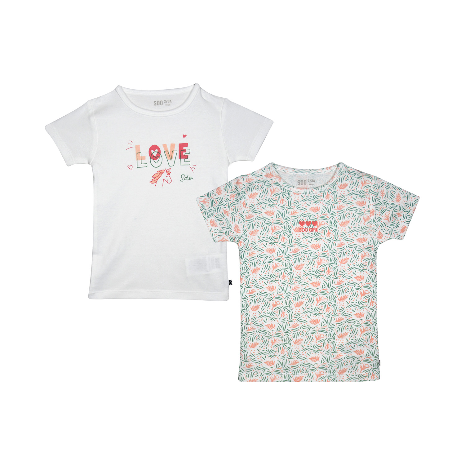 Lot de 2 tee shirts justina manches courtes enfant, SUCRE D'ORGE