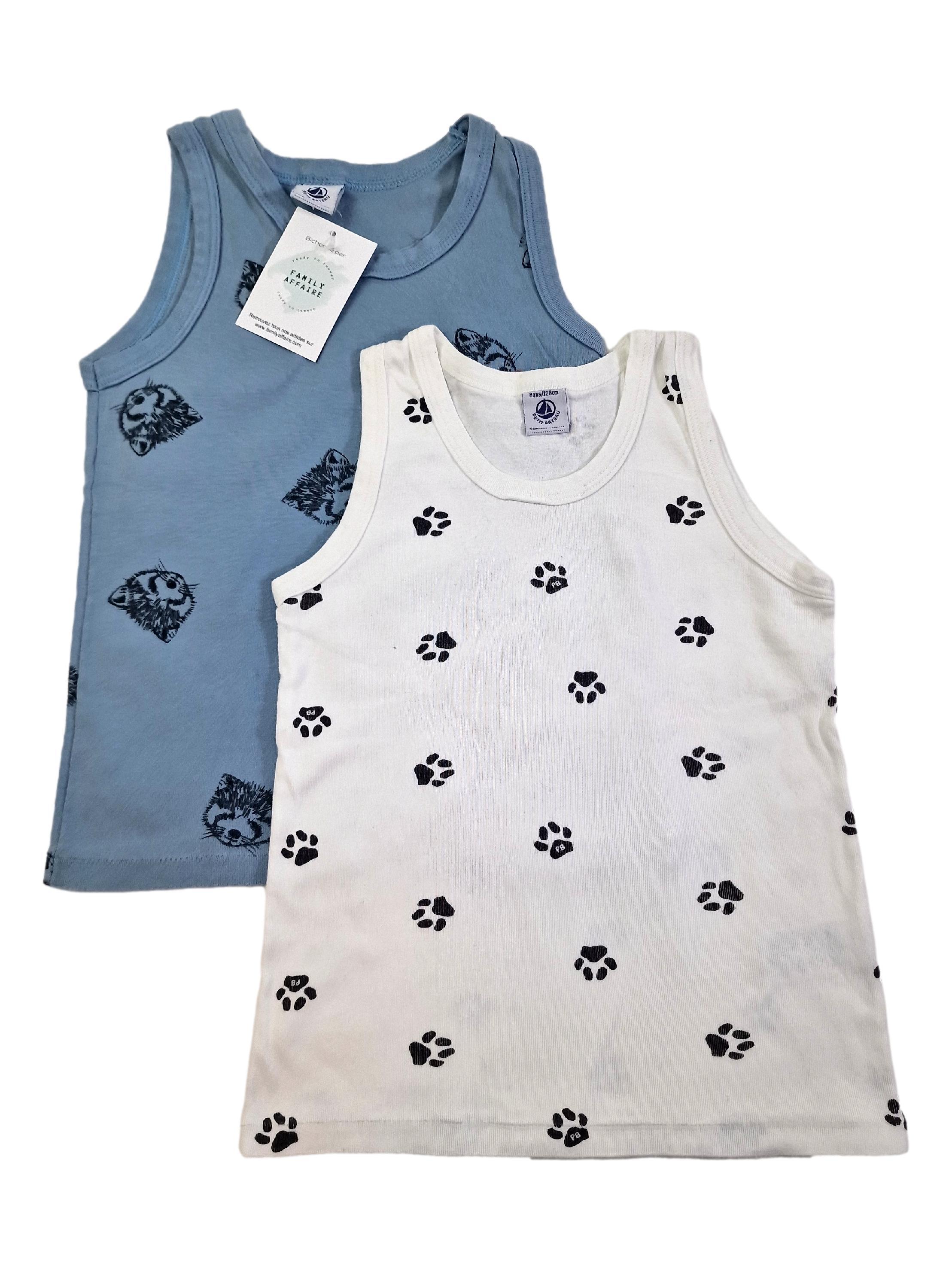 Petit Bateau Garcon Débardeurs Petit Bateau Garçon - Lot De 3 Tops Basiques Qualité Française Vêtement Qualité Française
