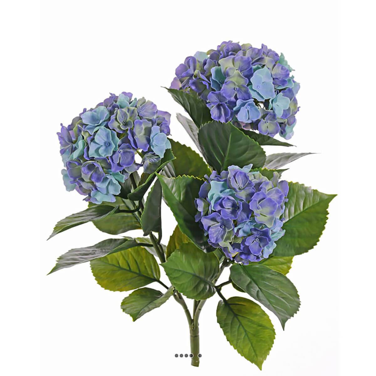 Hortensia artificiel 3 têtes en piquet, ARTIFICIELLES