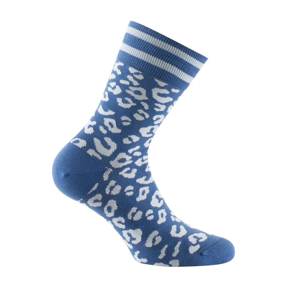 Mi-chaussettes en coton motif panthère MADE IN FRANCE, KINDY