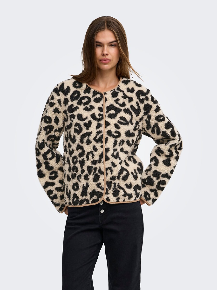 Jasje in sherpa, met print, ONLY