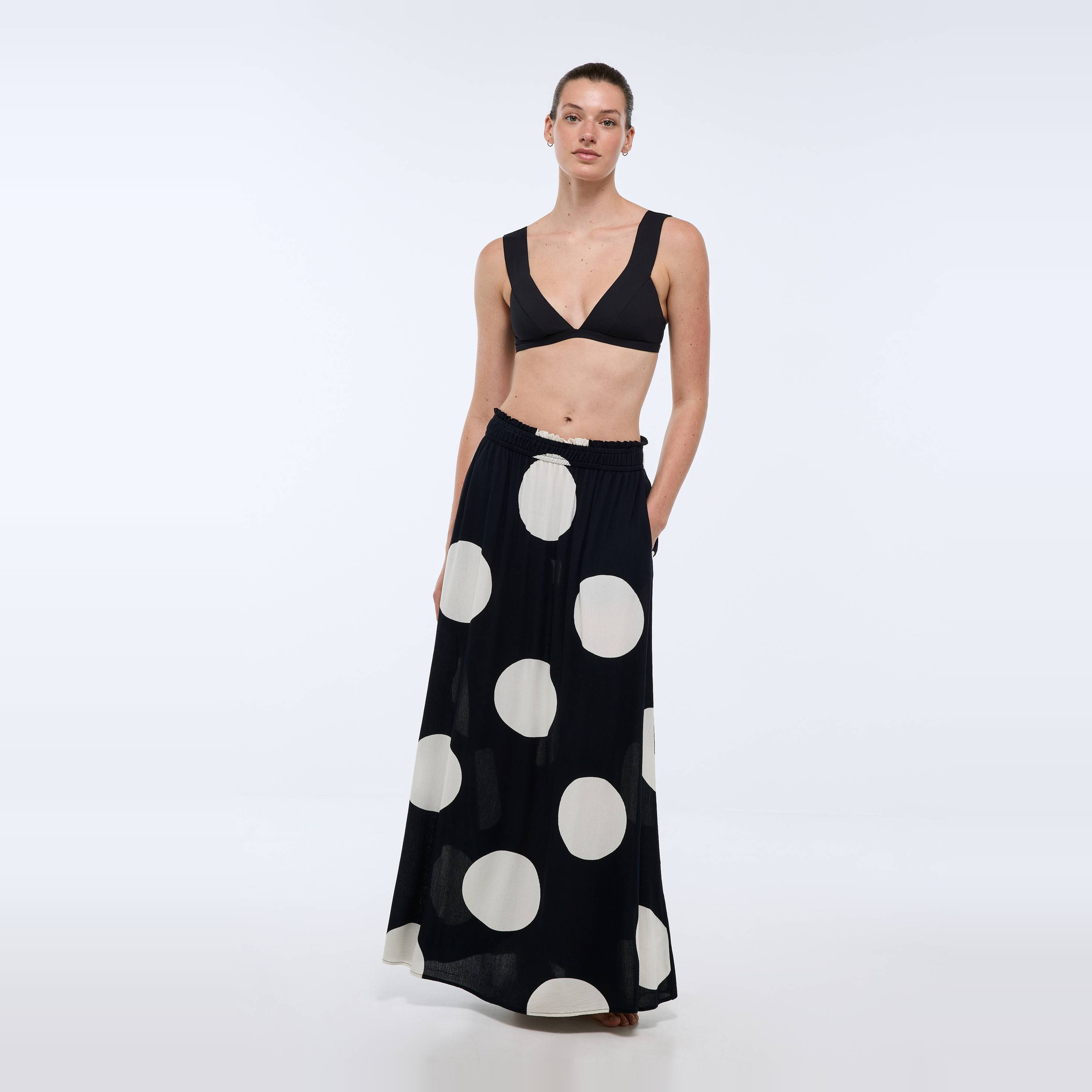 Jupe de plage imprimé pois, MONOPRIX
