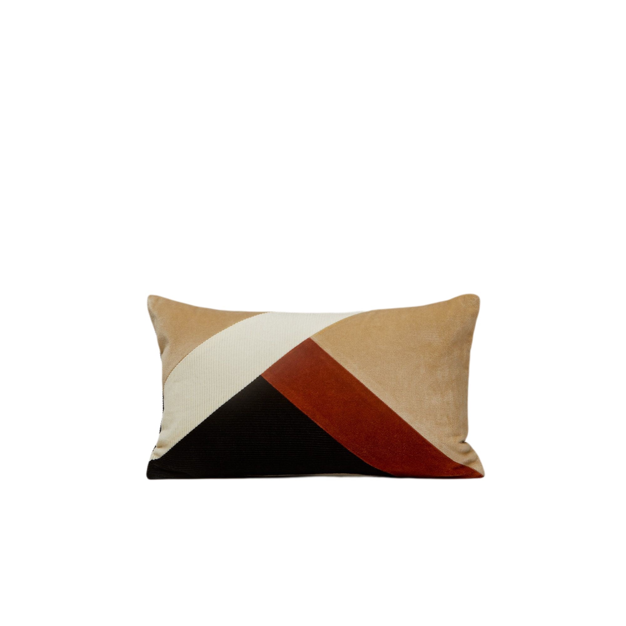 Housse De Coussin en Empiècements de velours de coton, dos en velours côtelé GOTIE, MADURA