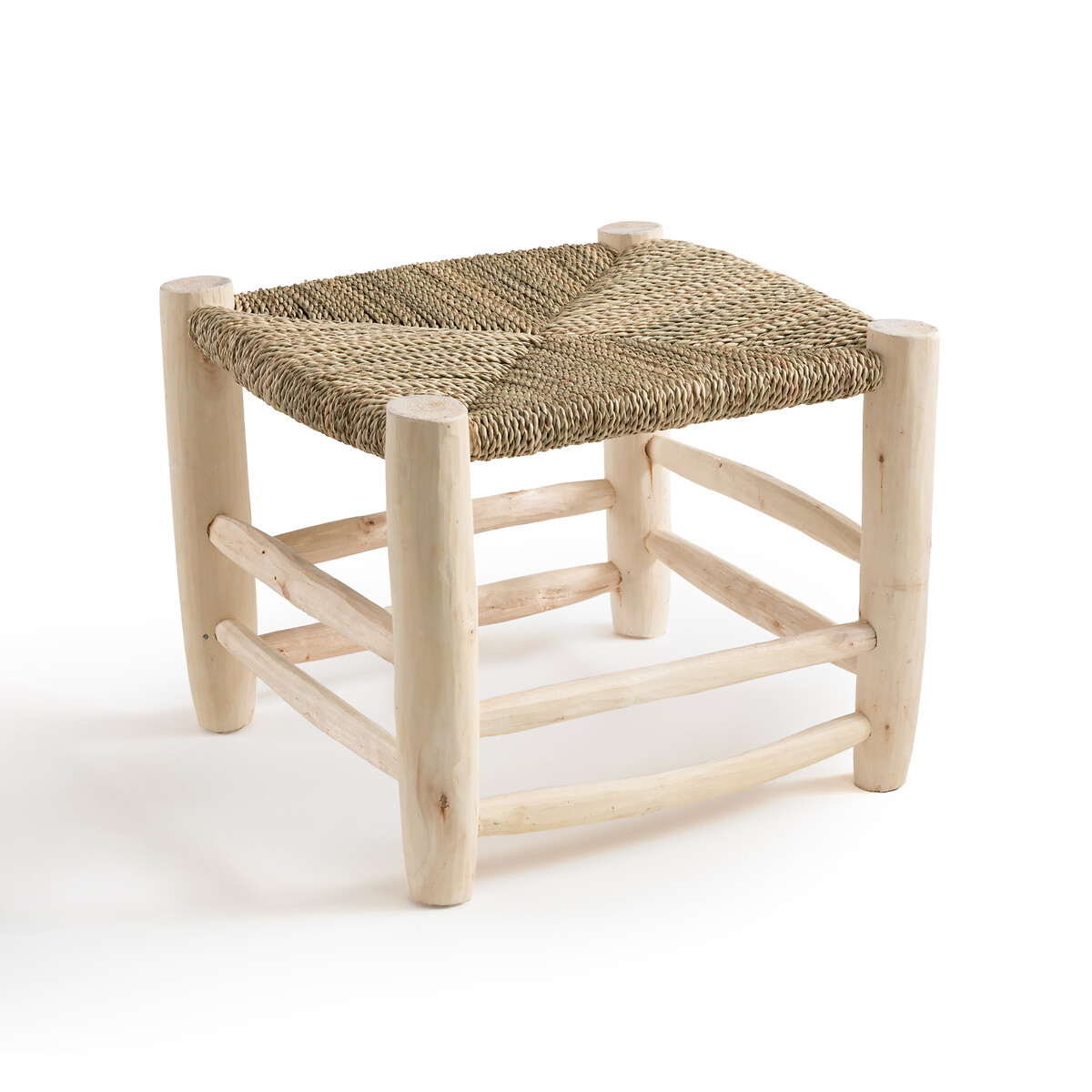 Ghada Moroccan Style Wooden Low Stool