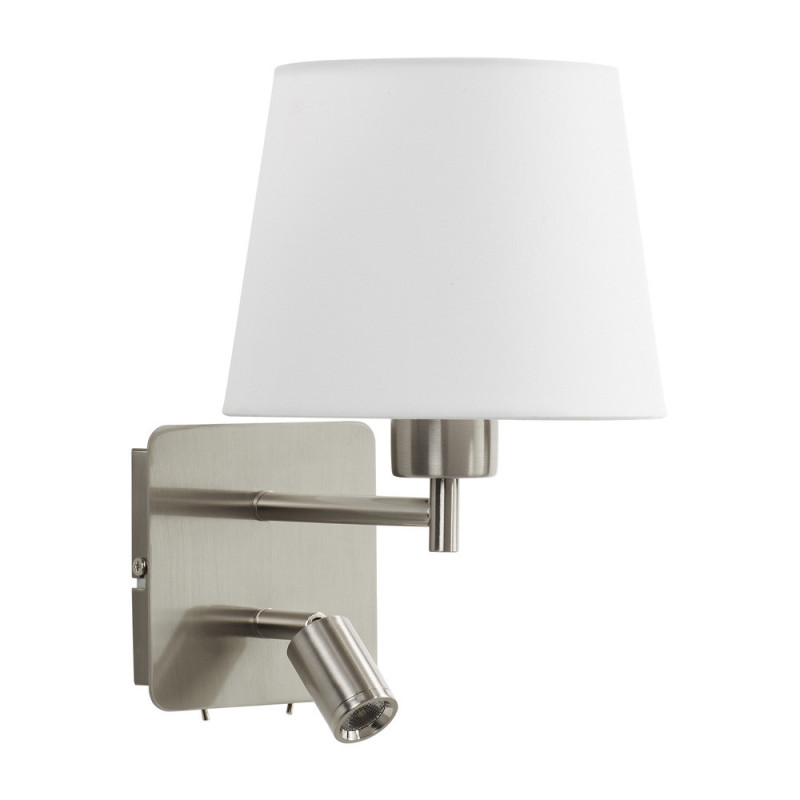 Applique Tête De Lit Room Liseuse chrome Abat-jour Blanc, MILLUMINE