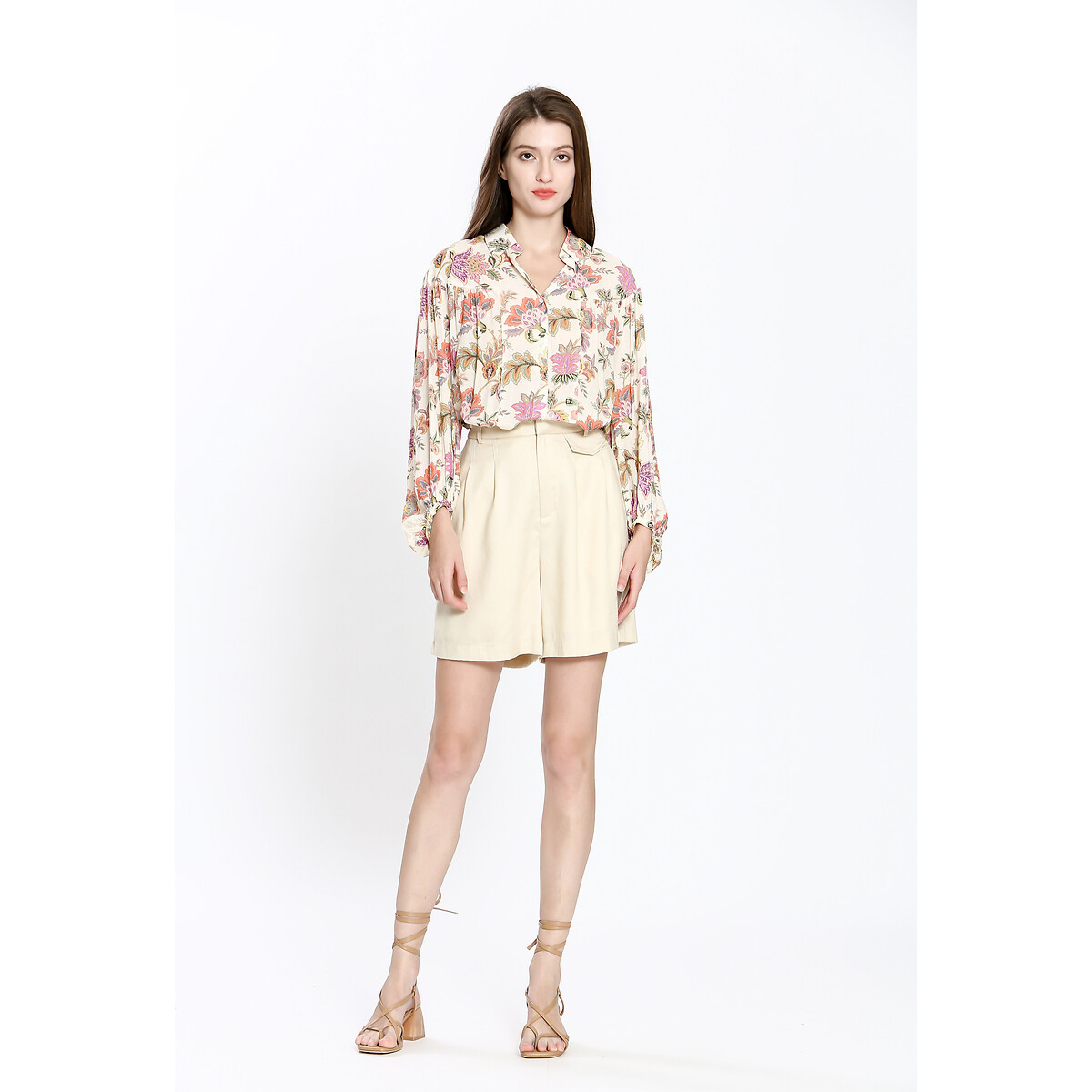 Hemd met lange mouwen, bloemenprint