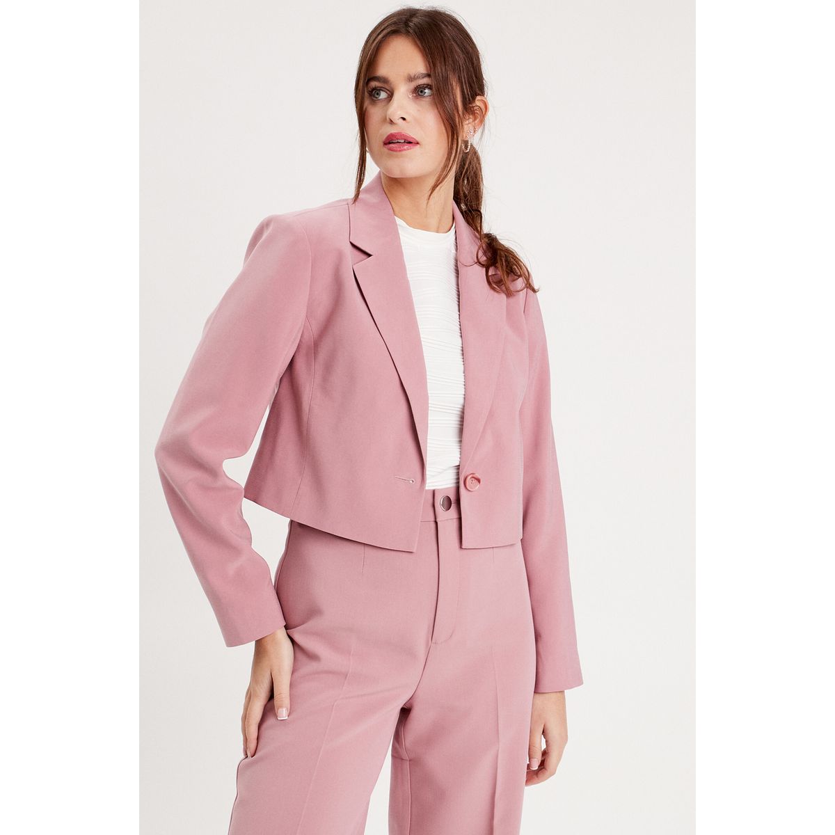 Tailleur femme rose poudr La Redoute