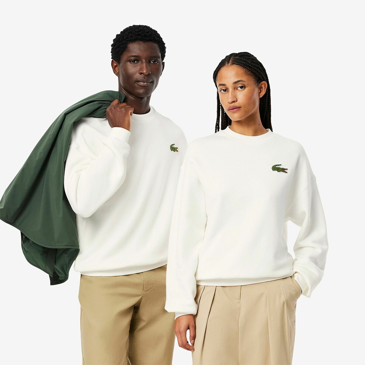 Sweat en molleton loose fit, LACOSTE