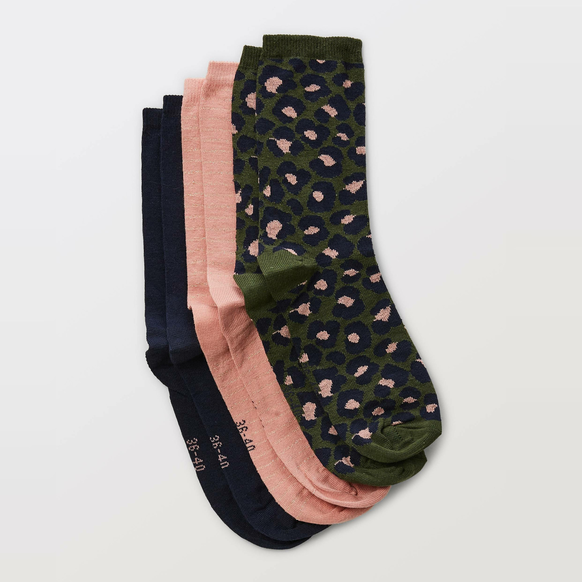 Lot de 3 paires de chaussettes rayées contenant du coton BIO, MONOPRIX