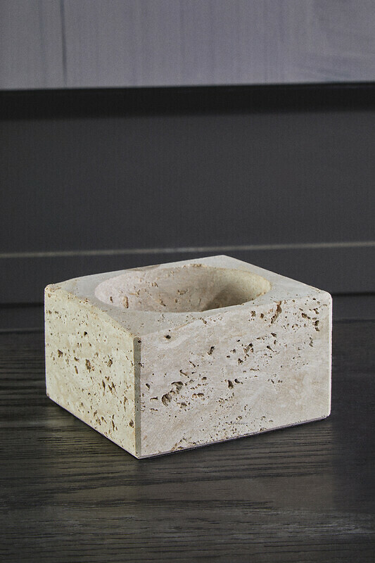 Travertine Square Decorative Bowl, FIFTY FIVE SOUTH