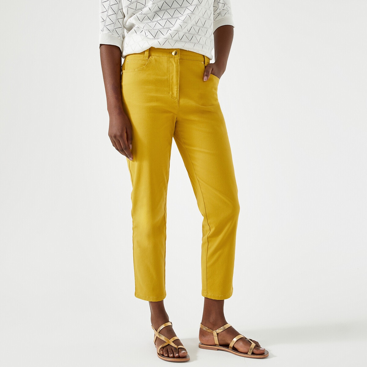 Pantalon discount jaune femme