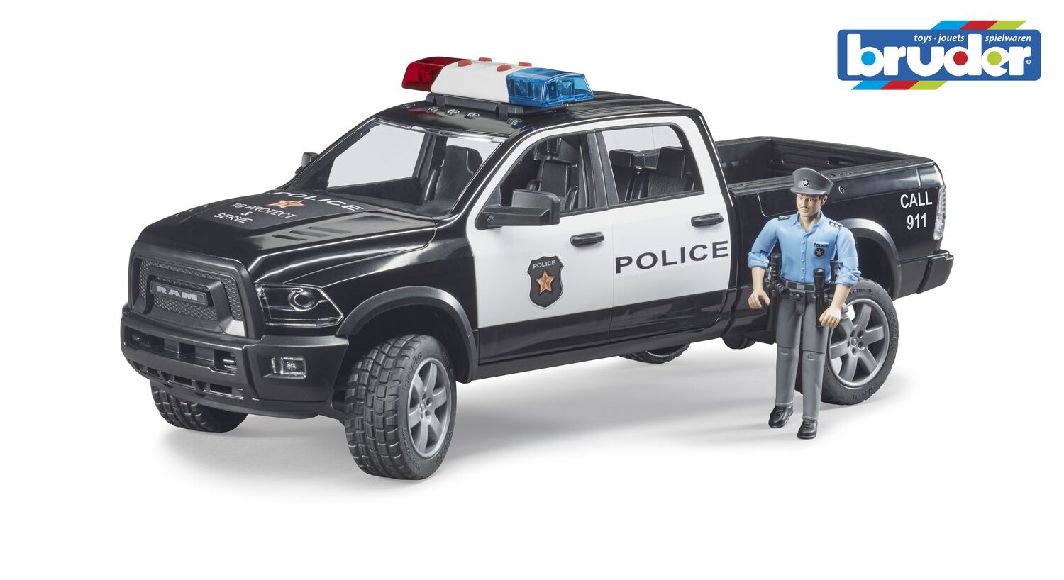 Vehicule de police ram 2500 avec policier, BRUDER