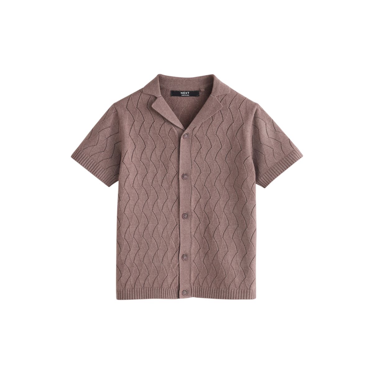 Polo en maille texturée avec col à revers, NEXT