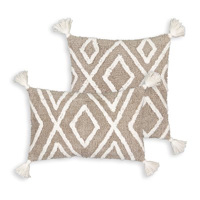 Cali Geometric Tassel 100% Tufted Cotton Cushion Cover LA REDOUTE INTERIEURS
