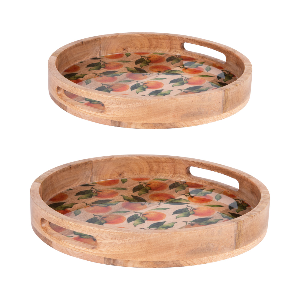 Set de 2 plateaux ronds Amalfi 35 et 40 cm, TABLE PASSION