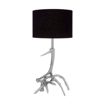 Silver Finish Antler Formation with Black Shade Table Lamp SO'HOME