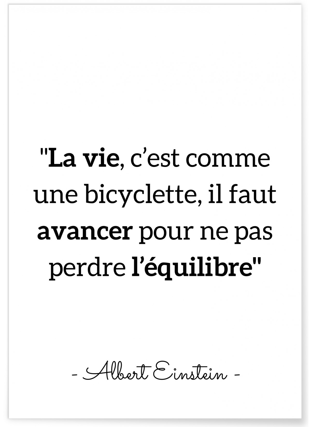 Affiche Einstein 'La vie, c'est comme...', L'AFFICHERIE