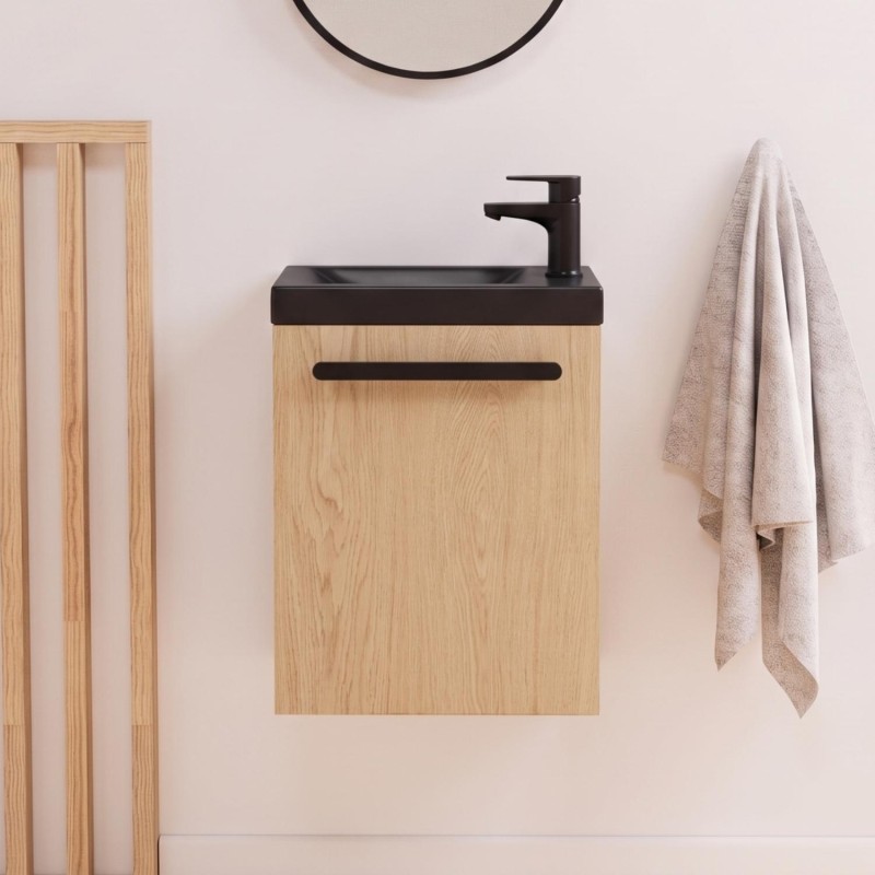 Ensemble lave-mains suspendu avec robinet noir NEVADA, MOB IN
