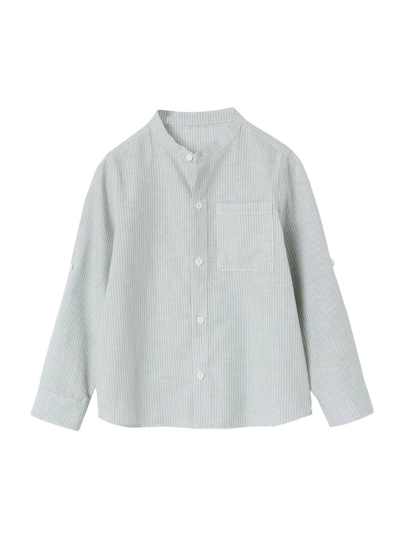 Chemise rayée col Mao, VERTBAUDET