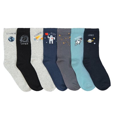 Pack of 7 Pairs of Days of the Week Socks in Cotton Mix LA REDOUTE COLLECTIONS