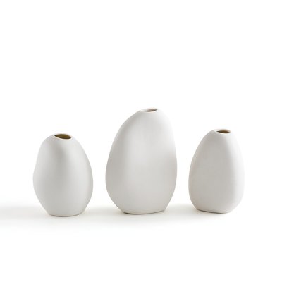 Комплект из трех керамических ваз, высота 9,5/10/12 см, Hedna LA REDOUTE INTERIEURS