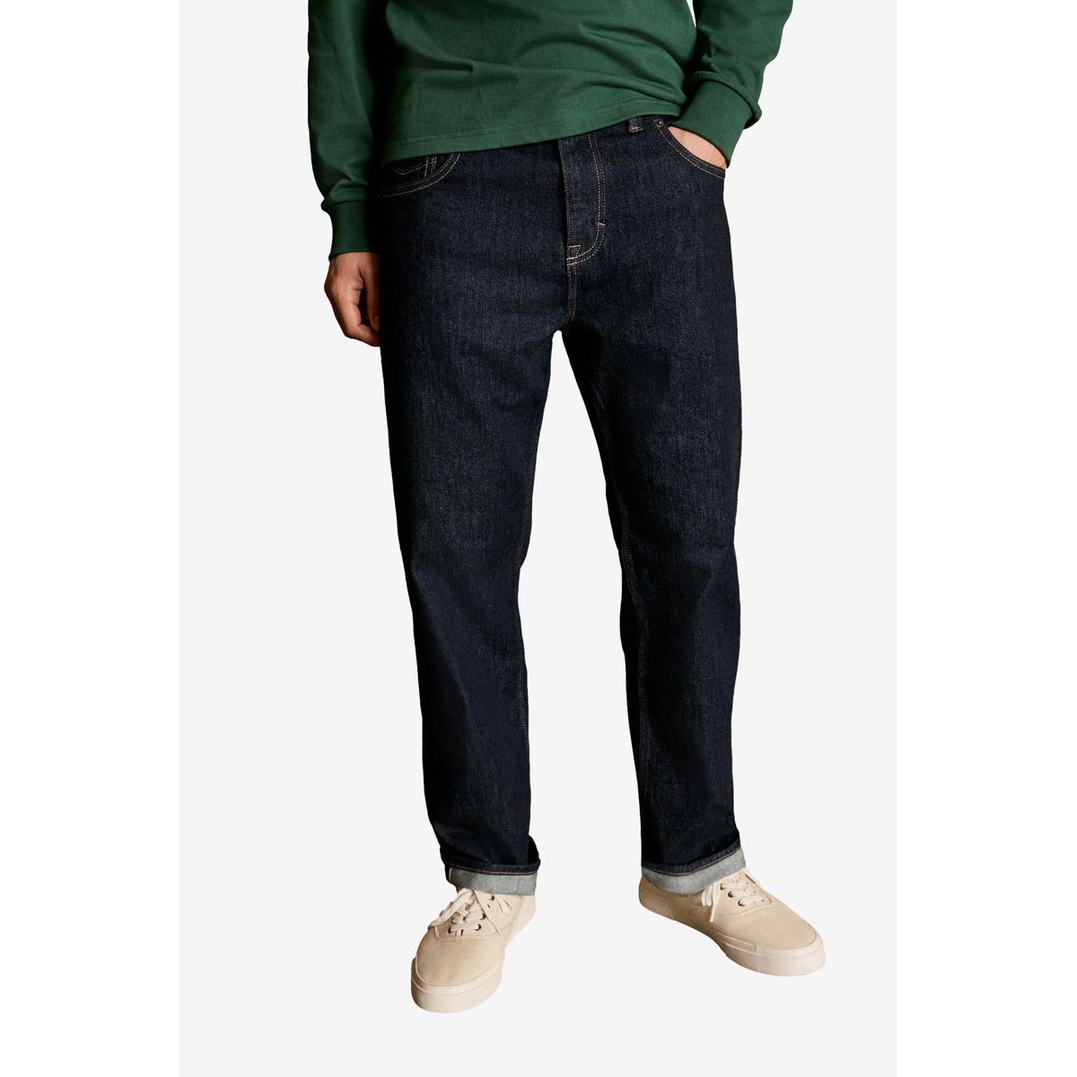 Jean en denim surpiqué selvedge signature, NEXT