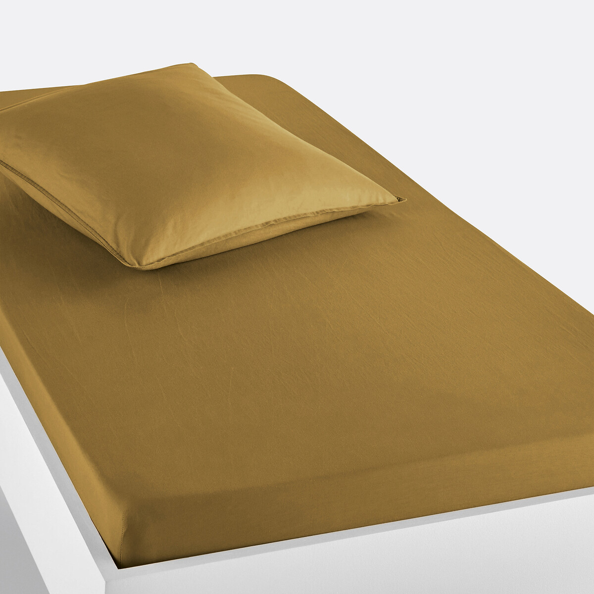 Drap housse enfant uni en coton lavé, Scenario