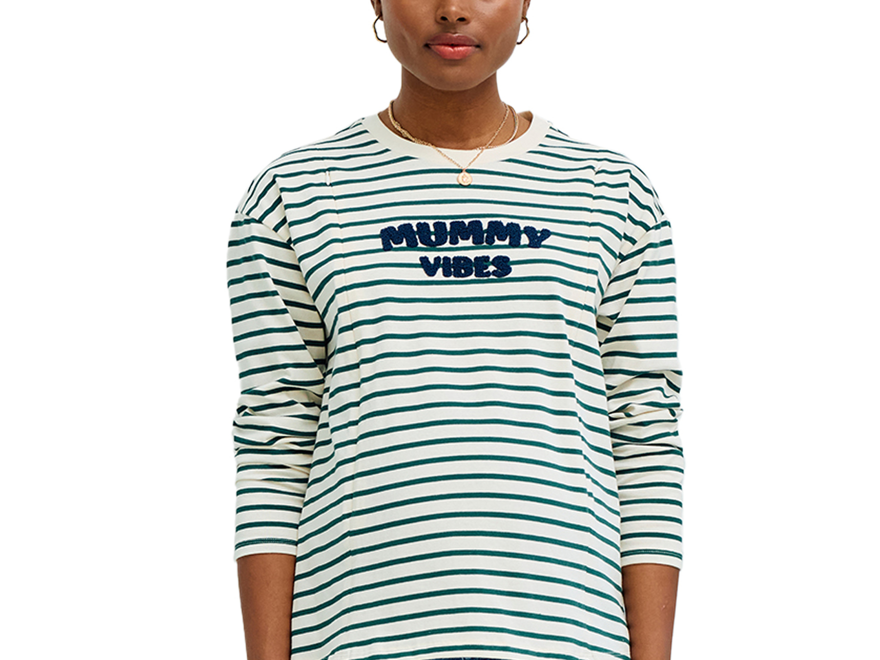 T-shirt marinière grossesse et allaitement en coton biologique*, VERTBAUDET