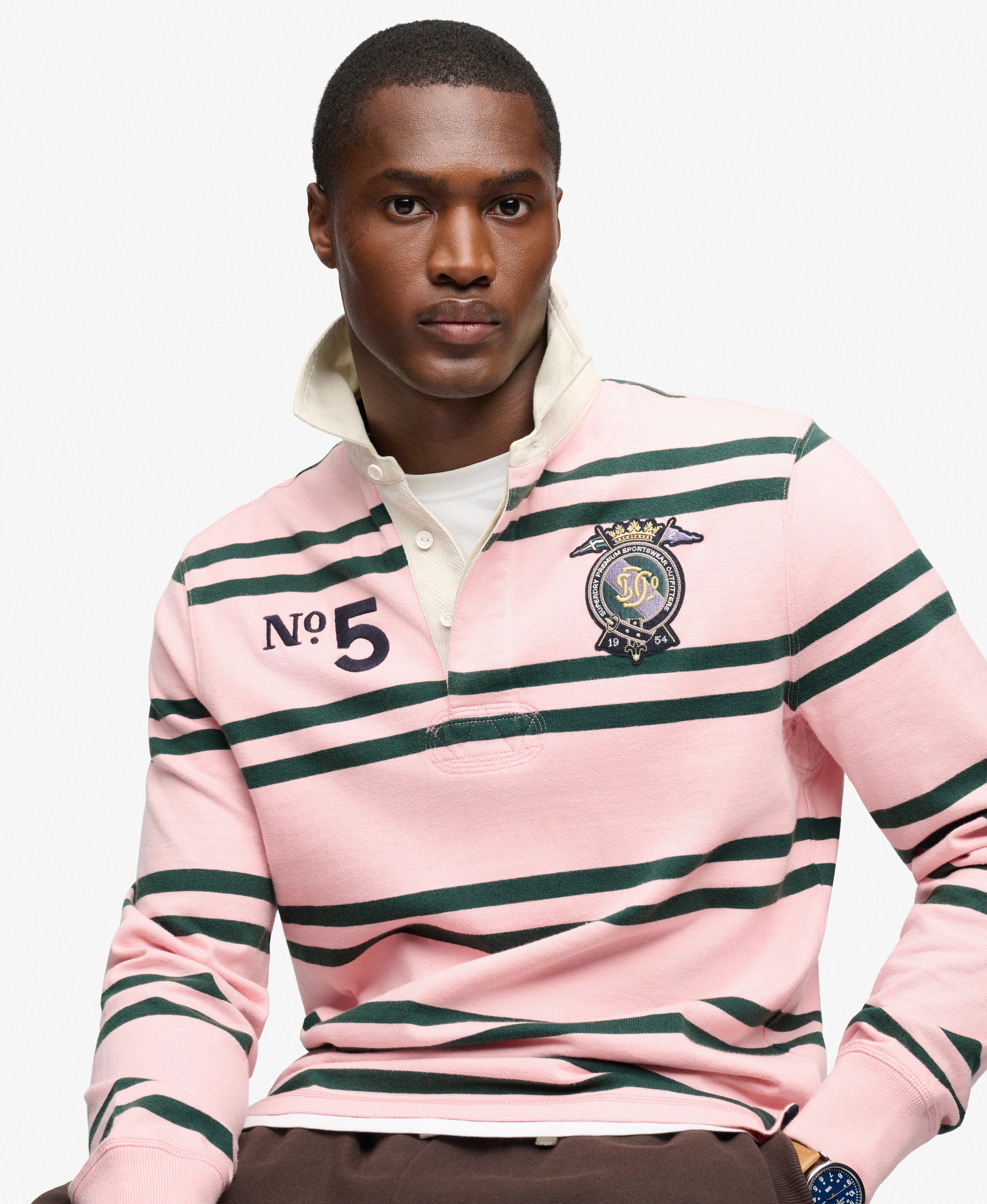 Top Rugby Double Emblem Coupe Décontractée, SUPERDRY