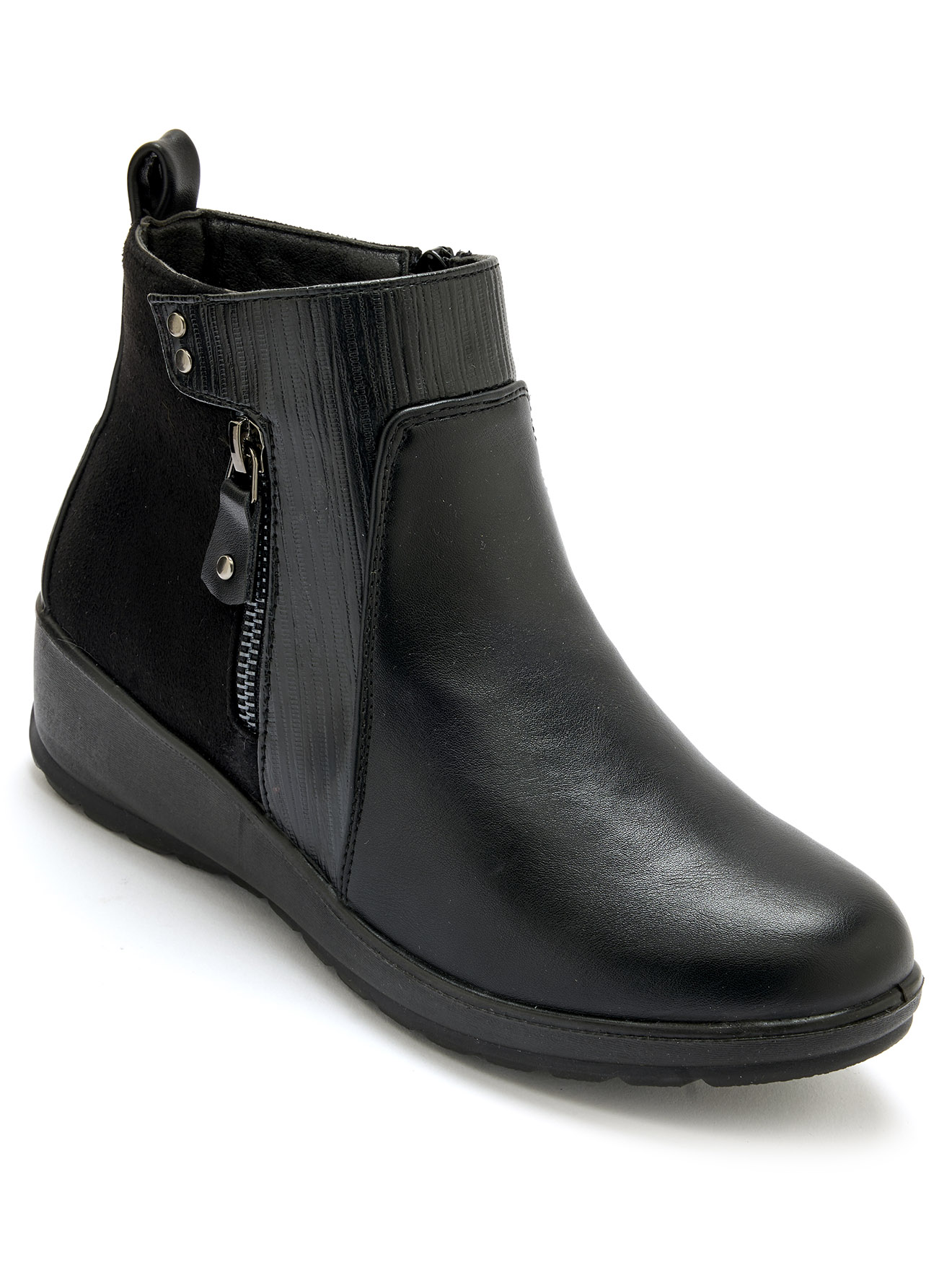 Boots compensées fourrées 2 zips, PEDICONFORT
