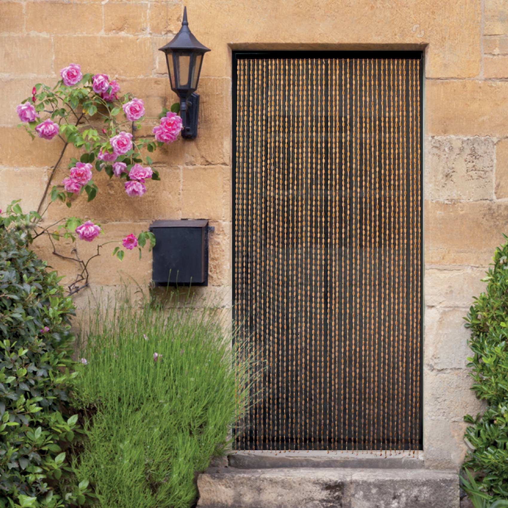 Rideau de perles en bois et bambou, HOME MAISON