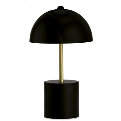 Lampe à poser champignon métal noir et doré -18x30cm WADIGA