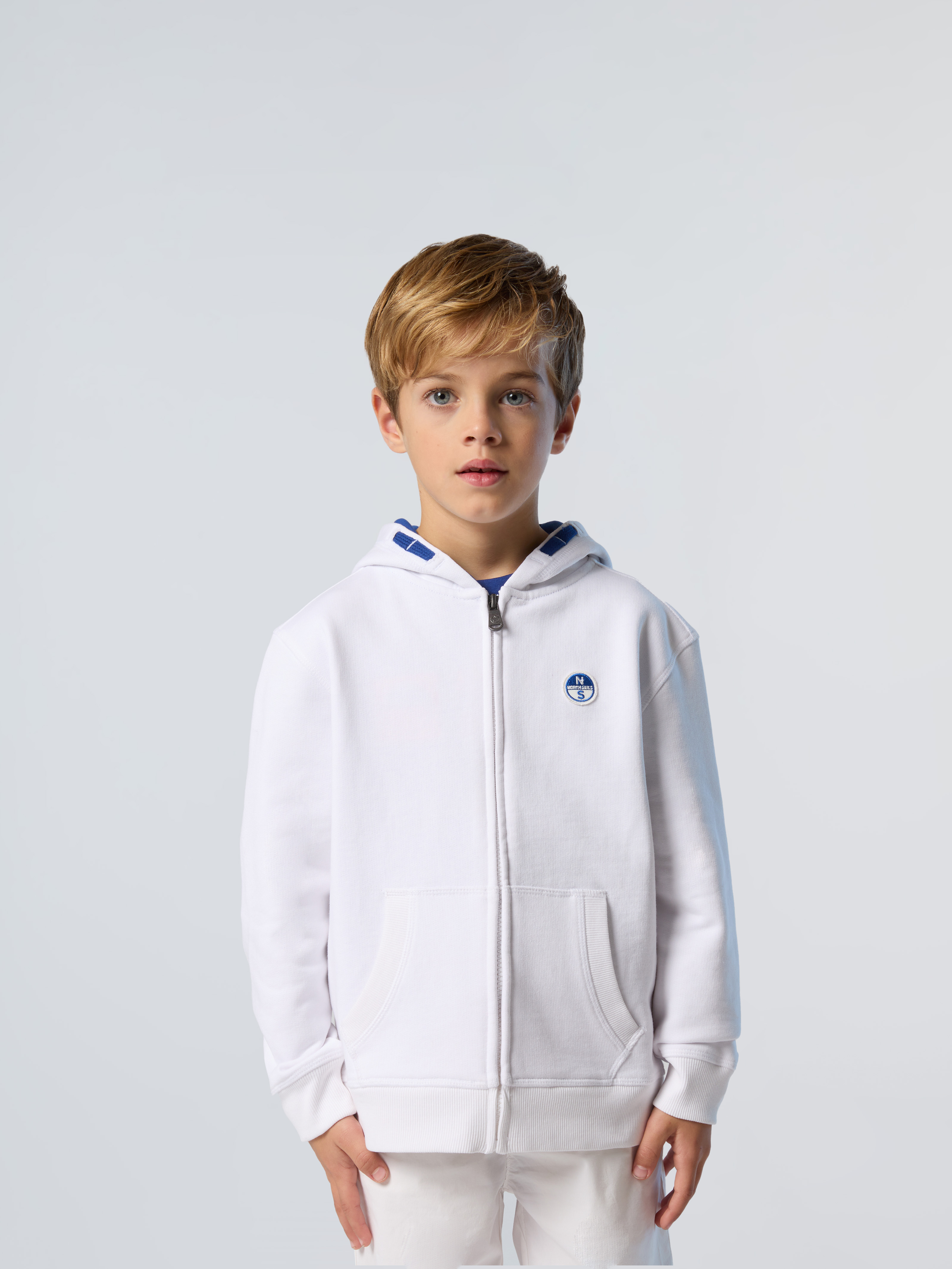 Sweat à capuche zippé avec patch logo, NORTH SAILS
