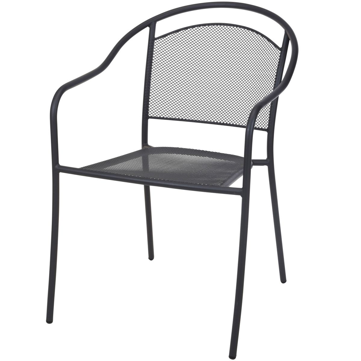 Fauteuil de jardin en métal gris anthracite - 81x58x55cm, WADIGA