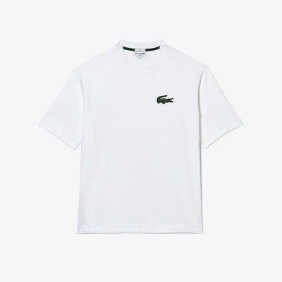 Embroidered Logo T-Shirt in Organic Cotton with Short Sleeves and Crew Neck LACOSTE
