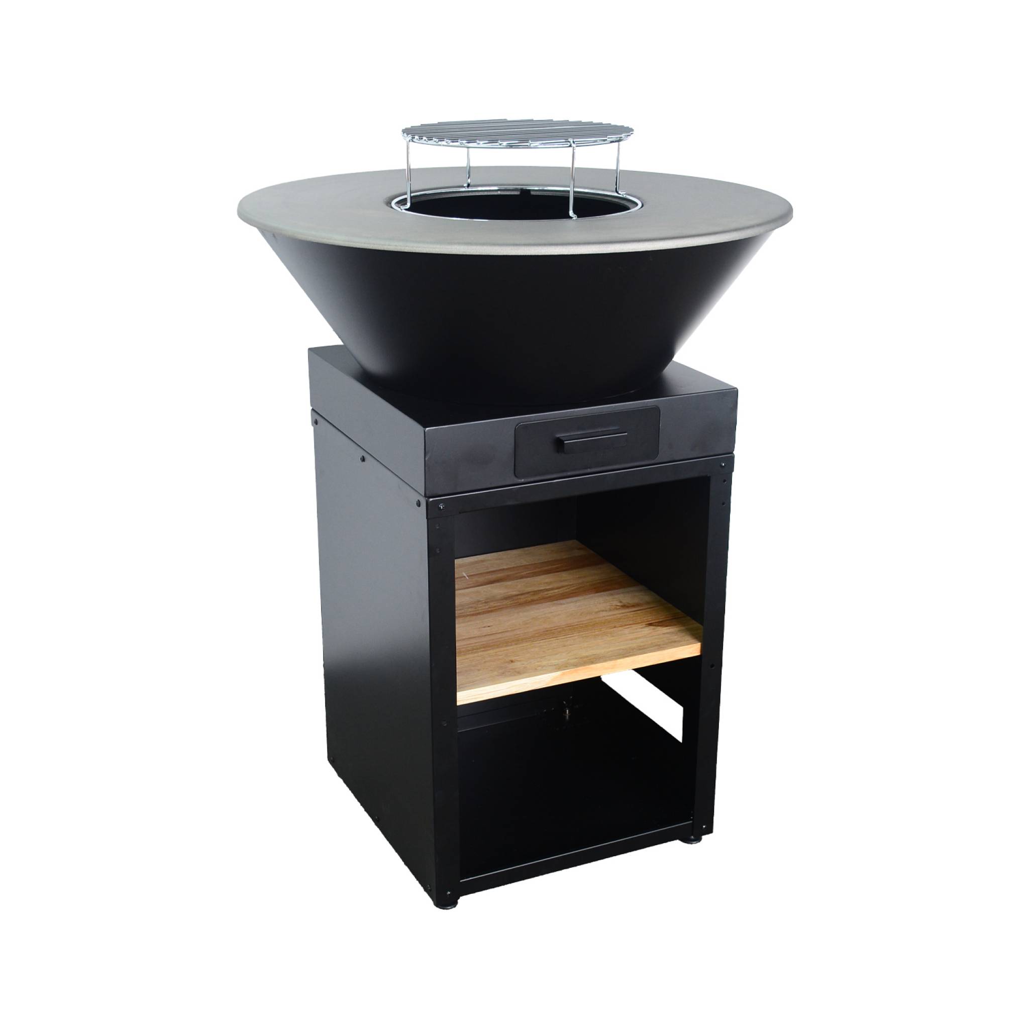 Brasero barbecue Ø81,5cm avec grille de cuisson et espace de rangement MOMBACHO, SWEEEK