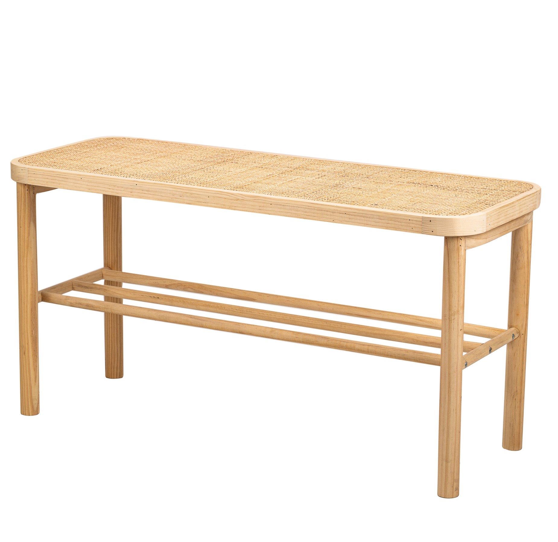 Banc avec rangement, pin massif, ASUGI, NORDLYS