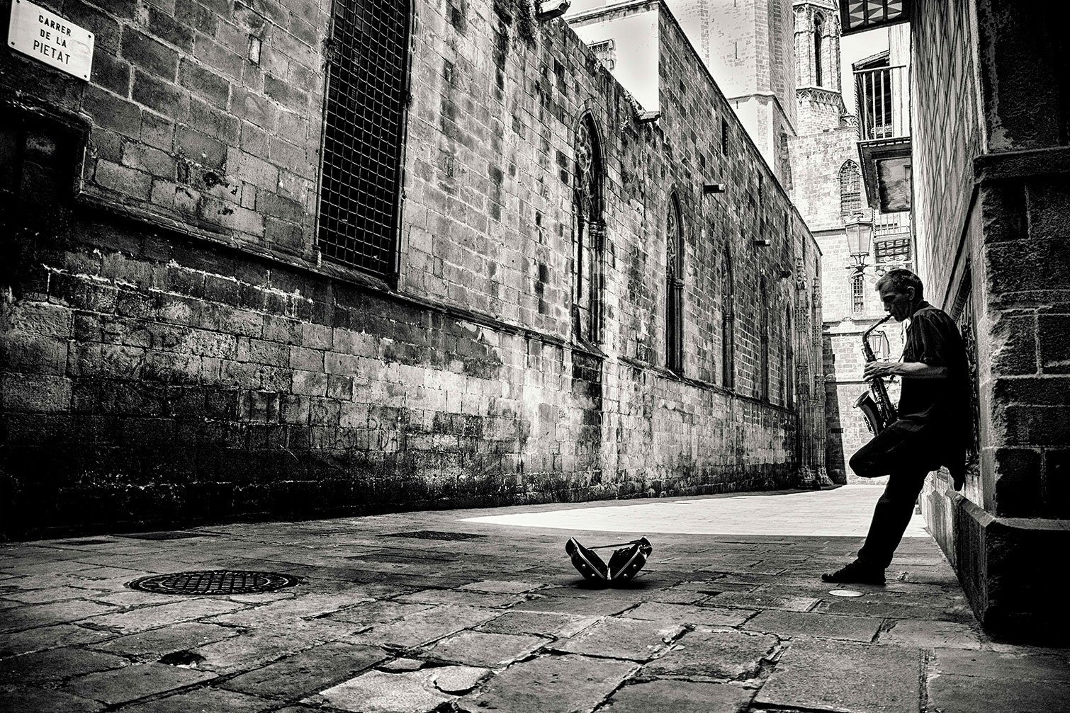 Tableau saxophone de rue, HEXOA