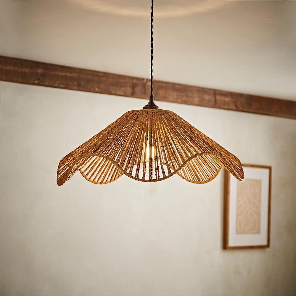 Farrah Natural Woven Rope Pendant Light Shade, SO'HOME