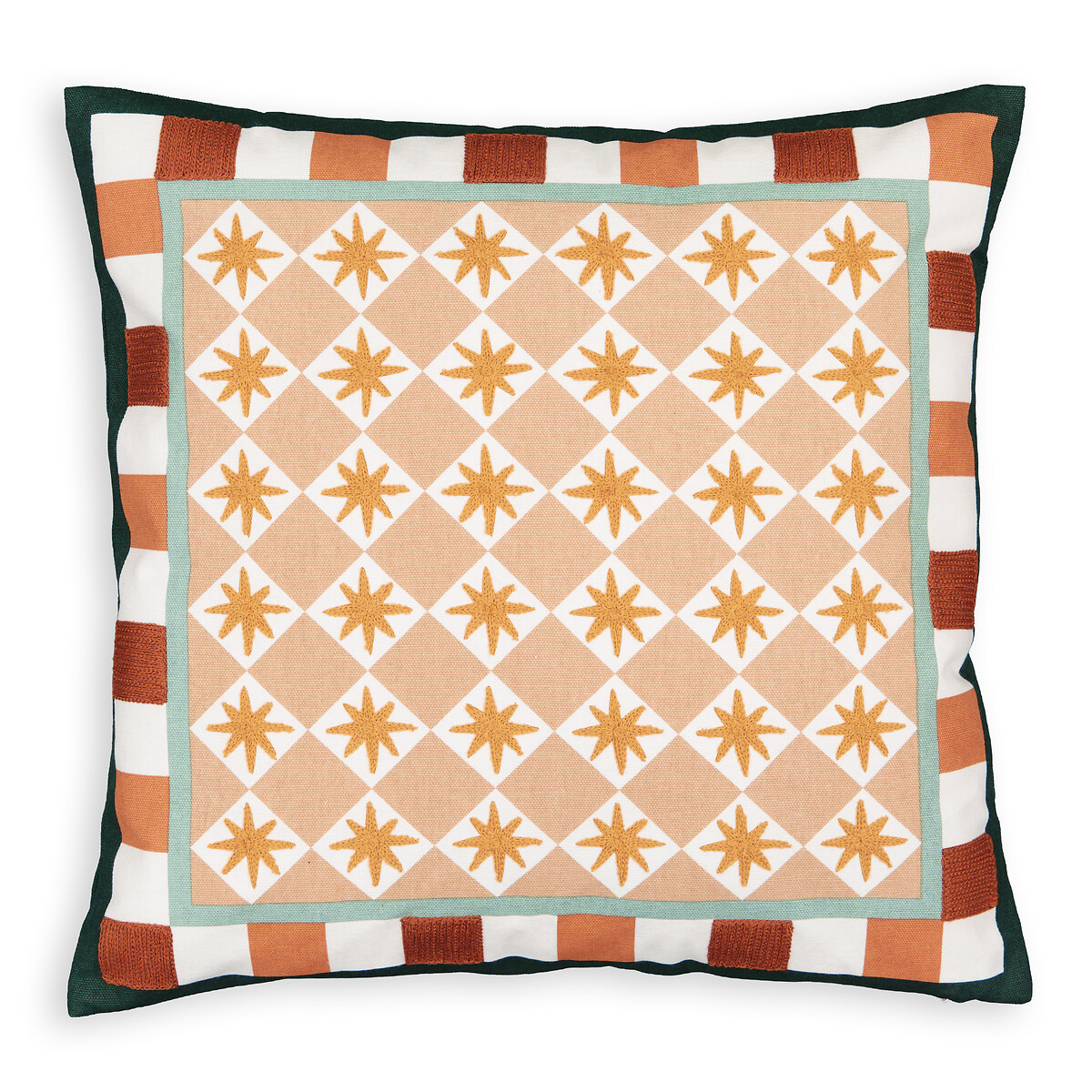 Silandro Colourful Tiled 100% Cotton Cushion Cover