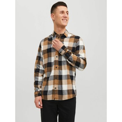 Checked Cotton Shirt in Slim Fit with Long Sleeves JACK & JONES