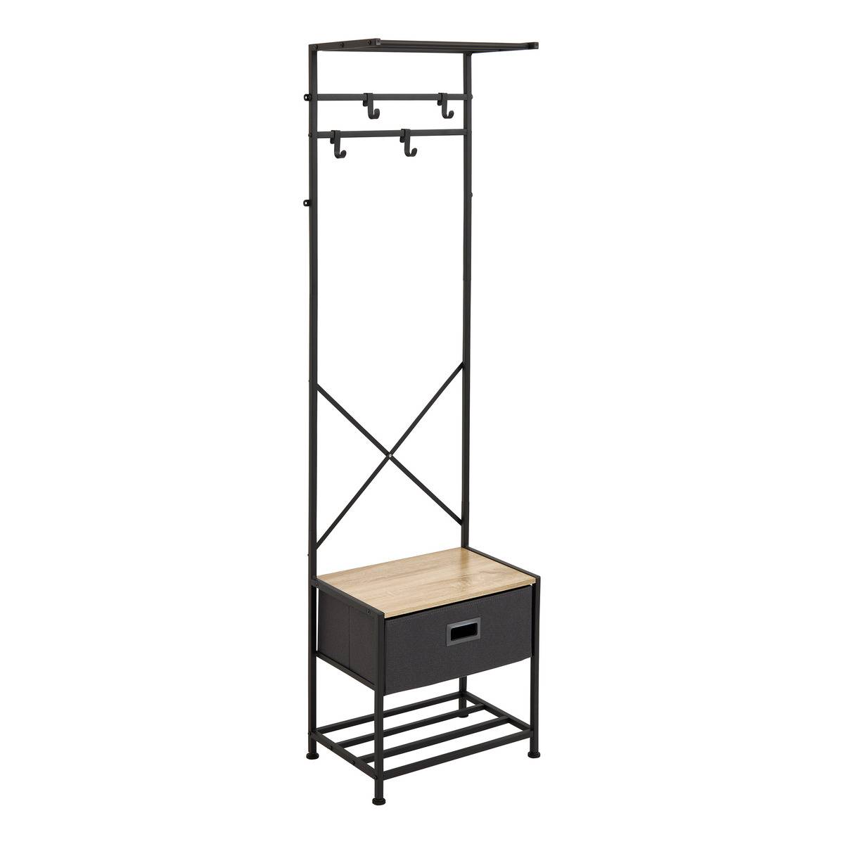 Dressing 4 patères avec 1 tiroir en acier et MDF TISSA, 5FIVE SIMPLY SMART